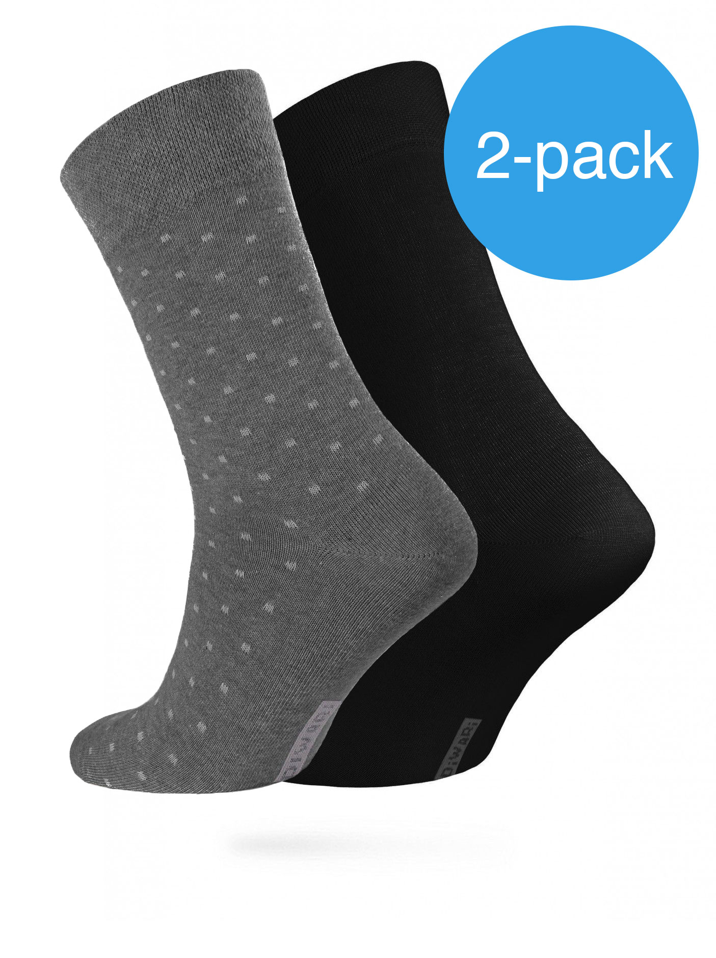 2-pack Minute Dot sock grey-black