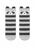 Damessokken met panda print en gestreept patroon grijs Conte Classic 317