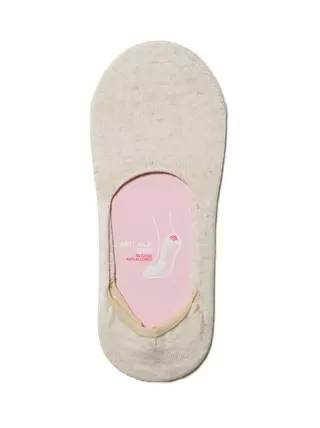 Kousenvoetje dames viscose met linnen Creme gemeleerd - Afbeelding 2
